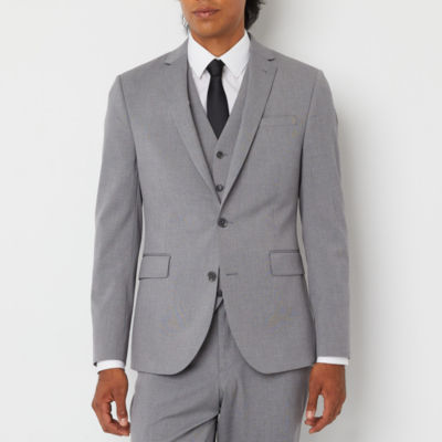 J. Ferrar Ultra Comfort Mens Stretch Fabric Slim Fit Suit Jacket, Color:  Gray Dogbone - JCPenney