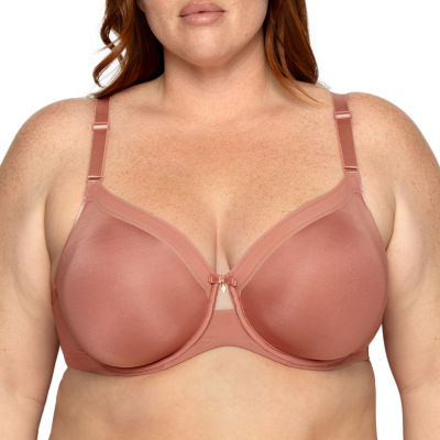 Curvy Couture Women's Plus Size No Show Lace Unlined Underwire Bra