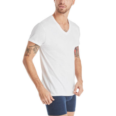 Hanes Mens Ultimate ComfortBlend White V-Neck Undershirt 3-Pack