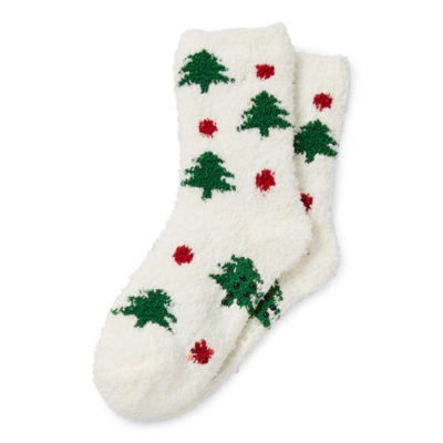 North Pole Trading Co. Checks & Trucks Unisex Big Kid 1 Pair Slipper Socks,  Color: Ivory - JCPenney