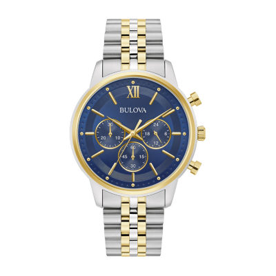 Bulova Mens Chronograph Two Tone Stainless Steel Bracelet Watch