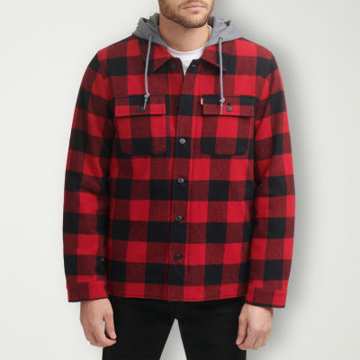 Levi s Men s Hooded Plaid Shirt Jacket JCPenney