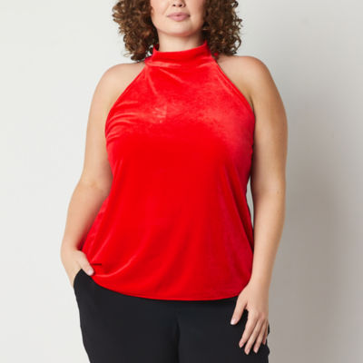 Plus size sleeveless mock hotsell neck tops