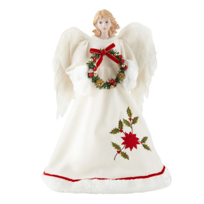 North Pole Trading Co. 16in White Dress Christmas Angel Figurine Color White JCPenney