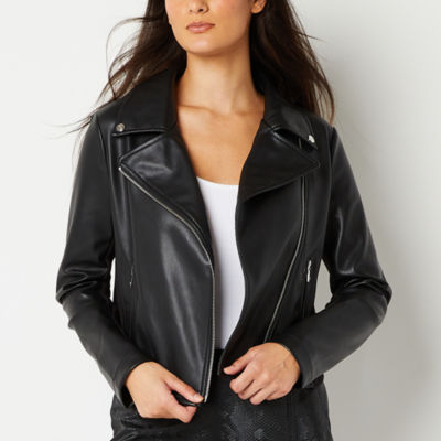 a.n.a Faux Leather Motorcycle Jacket, Color: Black - JCPenney
