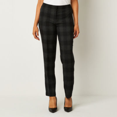 Womens black plaid on sale pants