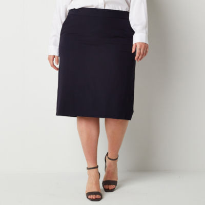 Liz Claiborne Womens Mid Rise Pencil Skirt Plus