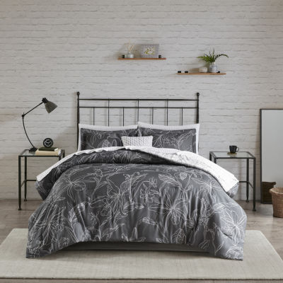 Ultra Soft Reversible Comforter Set King Charcoal/Silver