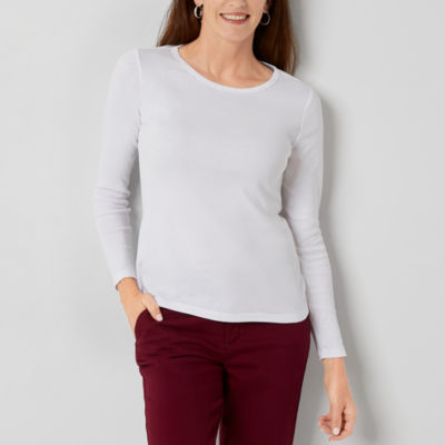 Slick Chicks Womens Adaptive Long Sleeve Crew Neck Lounge Shirt - JCPenney