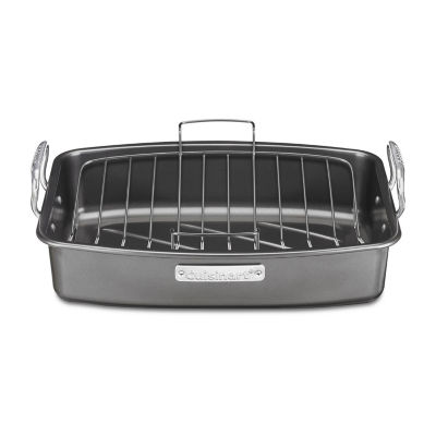 Cooks Aluminum Roasting Pan with Rack, Color: Black - JCPenney