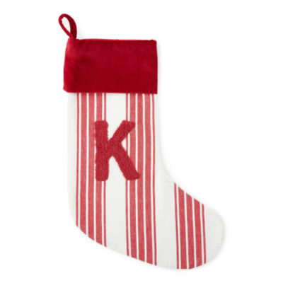 North Pole Trading Co. 20" Red Stripe Monogram Christmas Stocking Collection - JCPenney