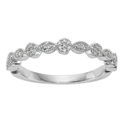 3MM 1/6 CT. T.W. Natural White Diamond 14K White Gold Wedding Band ...