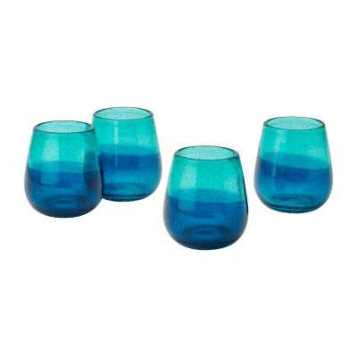 Mesa Mia Chapala Blue Ombre 4-pc. Wine Glass, Color: Cielo - JCPenney