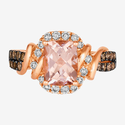 Morganite chocolate deals diamond ring