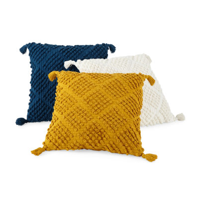 Textured yellow throw outlet pillows