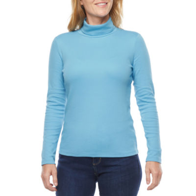 St. John's Bay Womens Turtleneck Long Sleeve T-Shirt - JCPenney