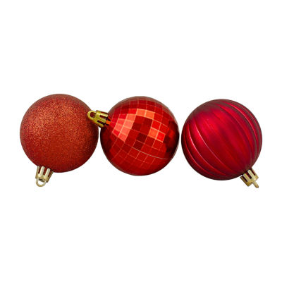 Northlight Set of 4 Matte Red Glass Ball Christmas Ornaments 3.25-Inch  (80mm), 4 - Kroger