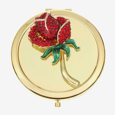 Monet Jewelry Gold Tone Rose Gold Tone Flower Compact Mirror Monet Jewelry Gold Tone Rose Gold Tone Flower Compact Mirror