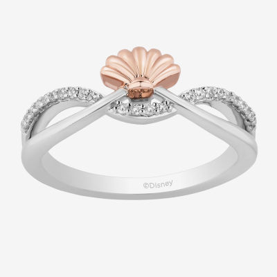 Ariel Fine Jewelry Ariel's Diamond Enchanted Disney Mermaid 925 Sterling Silver Ring 