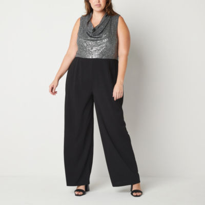 Bold Elements Sleeveless Jumpsuit-Plus, Color: Black Gunmetal - JCPenney