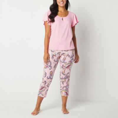 Liz Claiborne Cool and Calm Womens 2-pc. V-Neck Short Sleeve Capri Pajama  Set - JCPenney