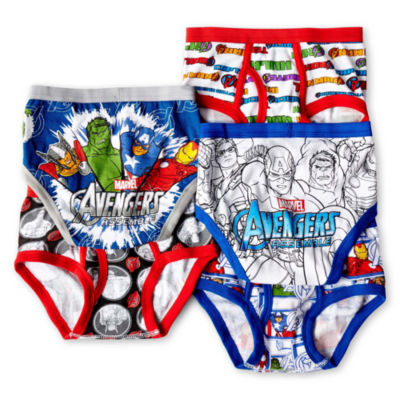 3 Pairs Boys Childrens Marvel Avengers Character Briefs Cotton Pants Knickers 