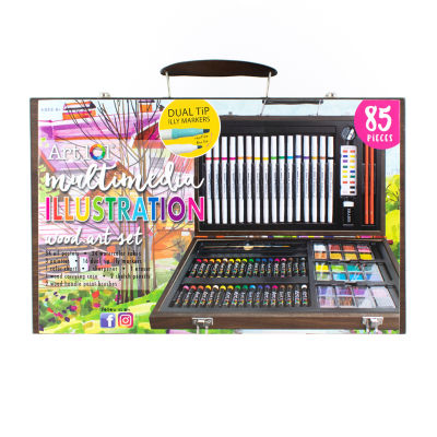 Art 101 Multimedia Illustration 85 Piece Wood Art Set Featuring Illy  Markers 53085, Color: Rainbow - JCPenney