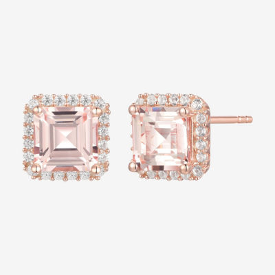 Yes, Please! Lab Created Champagne Sapphire 14K Rose Gold Over Silver 8mm  Square Stud Earrings - JCPenney