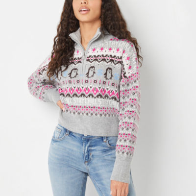 Arizona Juniors Womens Mock Neck Long Sleeve Pullover Sweater - JCPenney