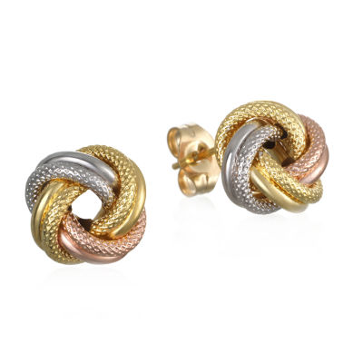 Tri gold 2025 knot earrings