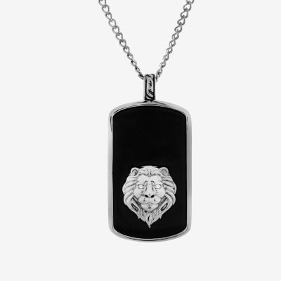 Effy Mens Diamond Accent Genuine Black Onyx 14K Gold Dog Tag Pendant  Necklace - JCPenney