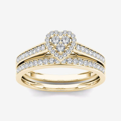 Heart shaped engagement ring on sale sets