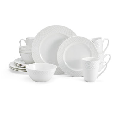 Mikasa Trellis 16 Pc Bone China Dinnerware Set Color White JCPenney