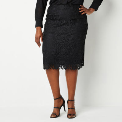 Black midi pencil skirt plus clearance size