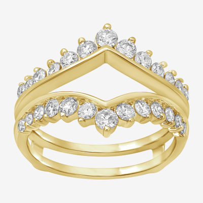Womens 1 CT. T.W. Natural White Diamond 14K Gold Wedding Ring Guard ...