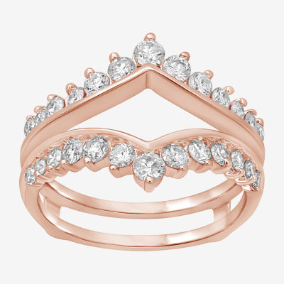 14k White, Yellow, Rose Gold or Platinum 1 ct tw Baguette and Round Diamond  Starburst Ring Guard