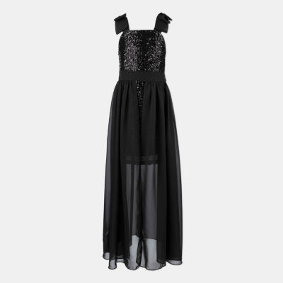 Speechless Big Kid Girls Sleeveless Maxi Dress, Color: Black