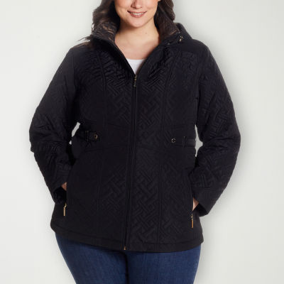 Black quilted clearance jacket plus size