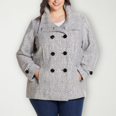 Ladies grey 2024 pea coat