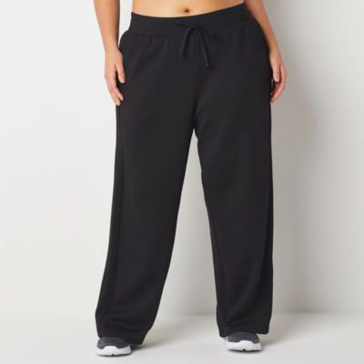 Xersion Womens Fleece Mid Rise Straight Sweatpant, Color: Black - JCPenney