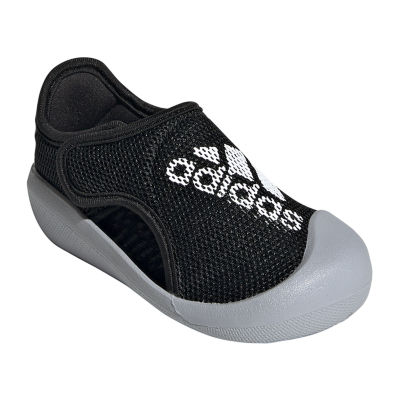 adidas Boys Sport Heeled Sandals, Color: Black White Sil - JCPenney