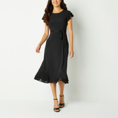 Perceptions short sleeve on sale fit & flare dress