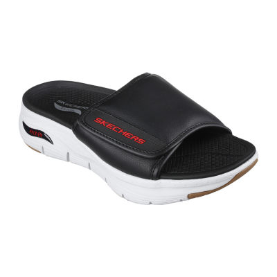 Een computer gebruiken orkest Medisch Skechers Mens Arch Fit Day Trip Slide Sandals, Color: Black Red - JCPenney