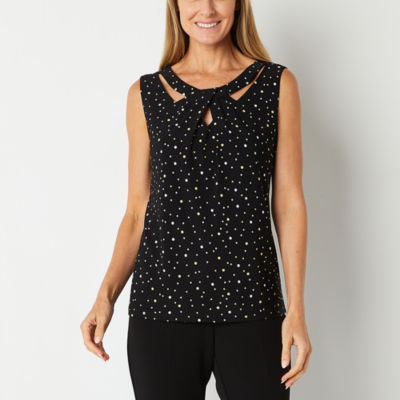 sleeveless polka dot top