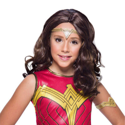Girls Woman Wig Costume Accessory - Dc Comics, Color: Brown -