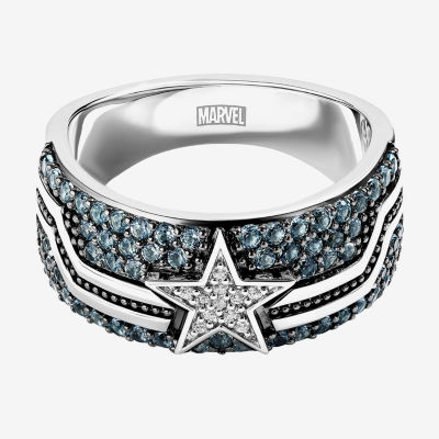 Marvel Fine Jewelry Unisex Adult Diamond Accent Genuine Blue Topaz