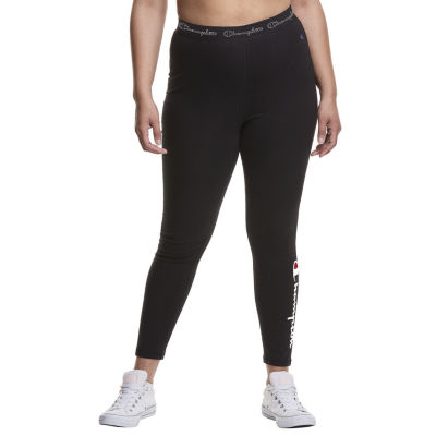 Champion Womens High Rise 7/8 Ankle Leggings Plus, Color: Black