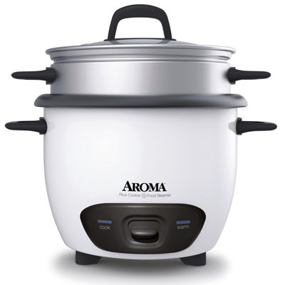 Aroma Arc-743-1ng Non-Stick Rice Cooker 6 cup, Color: White - JCPenney