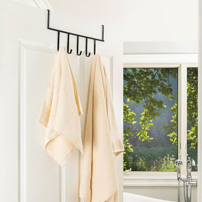 Behind bathroom discount door towel rack