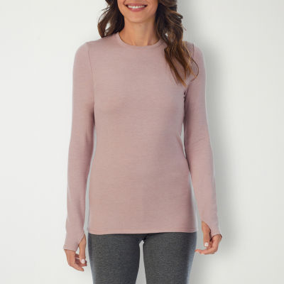 Cuddl Duds Womens Ultra Cozy Long Sleeve Crew Neck Top, Color